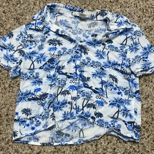 Button up Hawaiian tank top, size XS